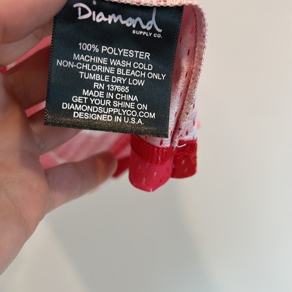 Diamond Supply Co. Red white mesh tank Top so men’s size medium new w tag - Picture 5 of 6